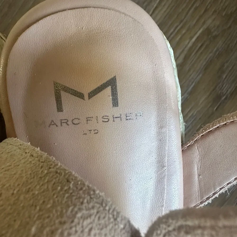 MARC FISHER LTD Nelly Ankle Strap Wedge Sandal Light Pink 681 Platform Size 9